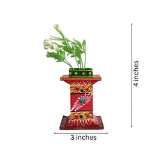 Vibrant Kondapalli Wooden Tulasi Peetam with Folk Art Motifs Kondapalli Lacquerware