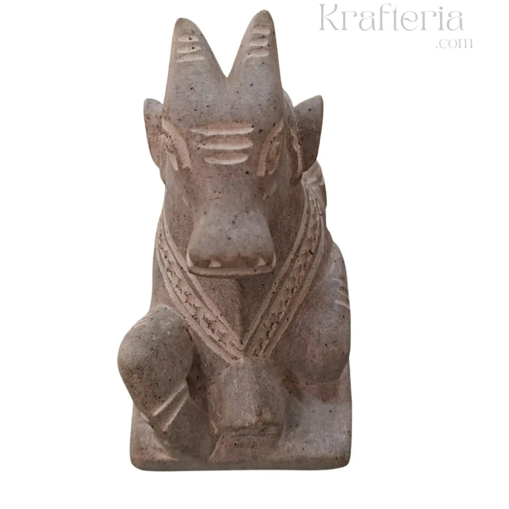 Nandi Idol in Soft Stone – Traditional Temple Decor belur shanker