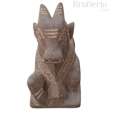 Nandi Idol in Soft Stone – Traditional Temple Decor