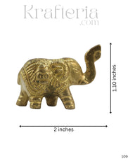 Brass Elephant Idol for Vastu, Prosperity, and Good Luck