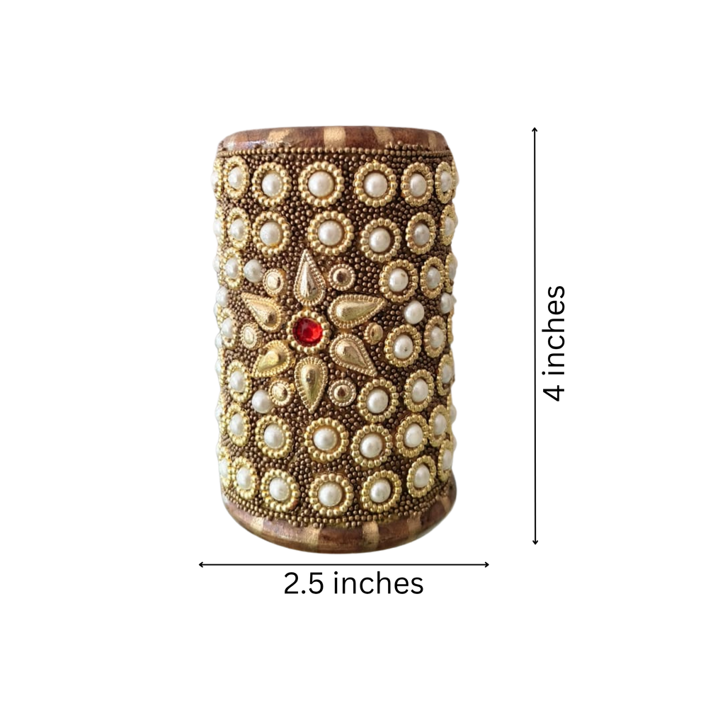 Handmade Wooden Stone Pen Holder – Rustic Office Accessory Accessories