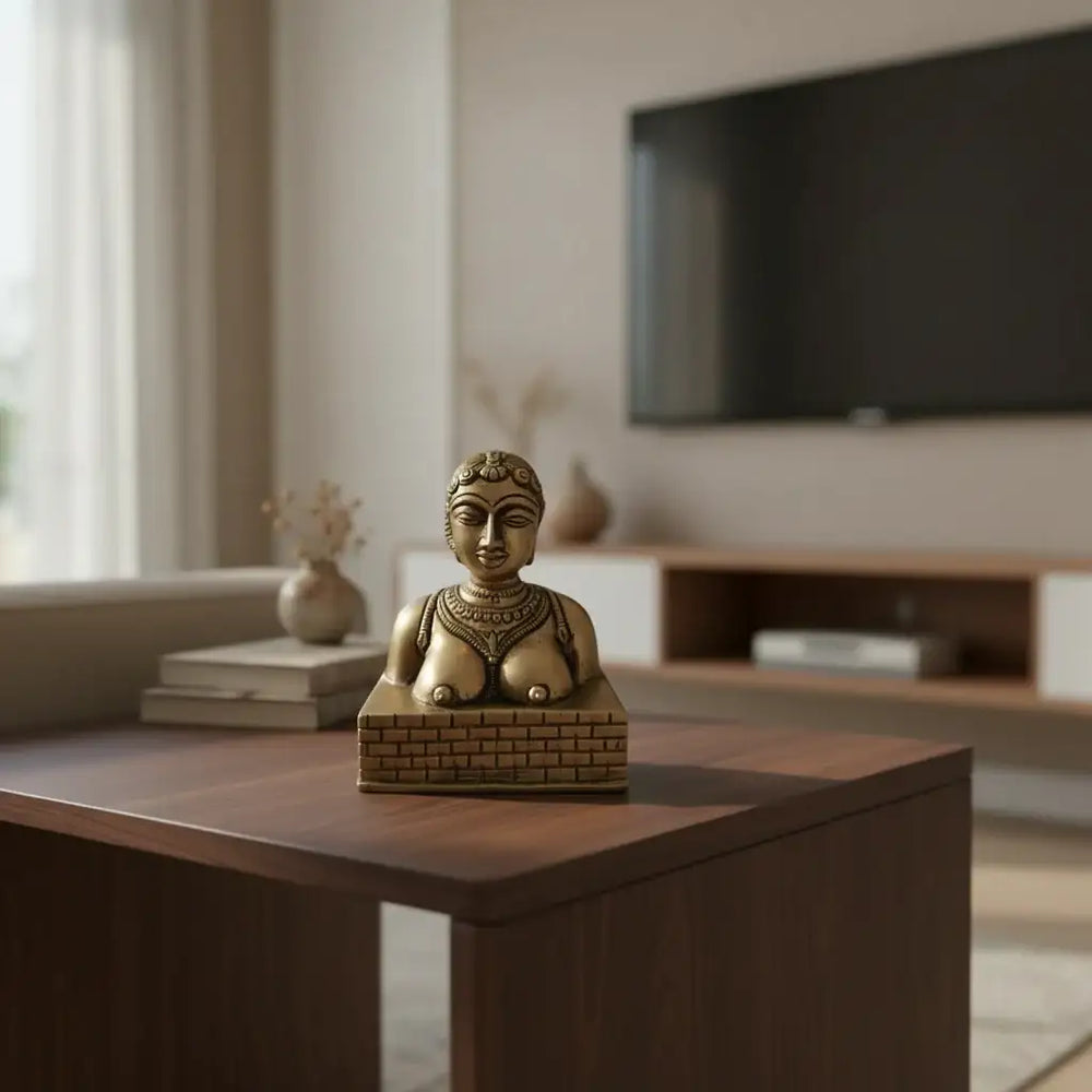 Ancient Indian Bronze Bust of a Goddess Perfect Gifting And Decor Brass Ware