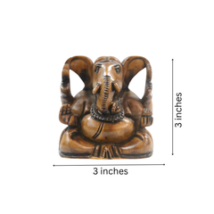 Hand-Carved Wooden Lord Ganesha Idol – Traditional Home Decor