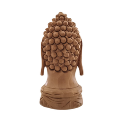 Buddha Wooden Head Statue | Hand-Carved Spiritual Decor