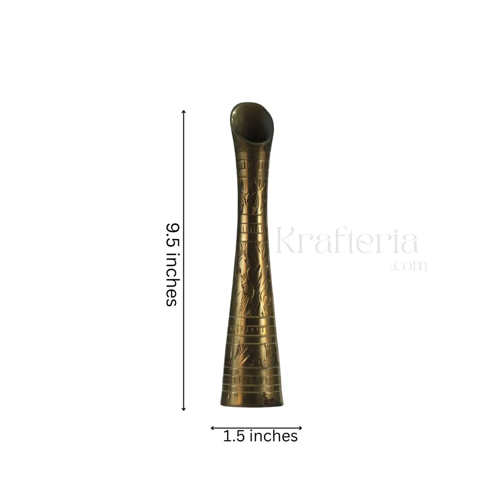 Antique-Finish Brass Flower Vase – Inspired by Indian Heritage Brass Ware