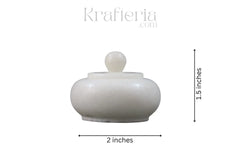 Natural Marble Kumkuma Bharani | Sindhoor Box | – Perfect for Pooja and Festivals Marble Soft Stone