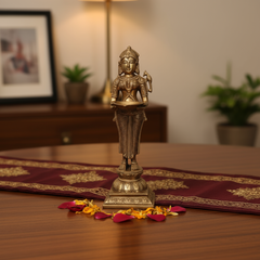 Elegantly Sculpted Brass Deepa Lakshmi (Lady with Lamp) Statue