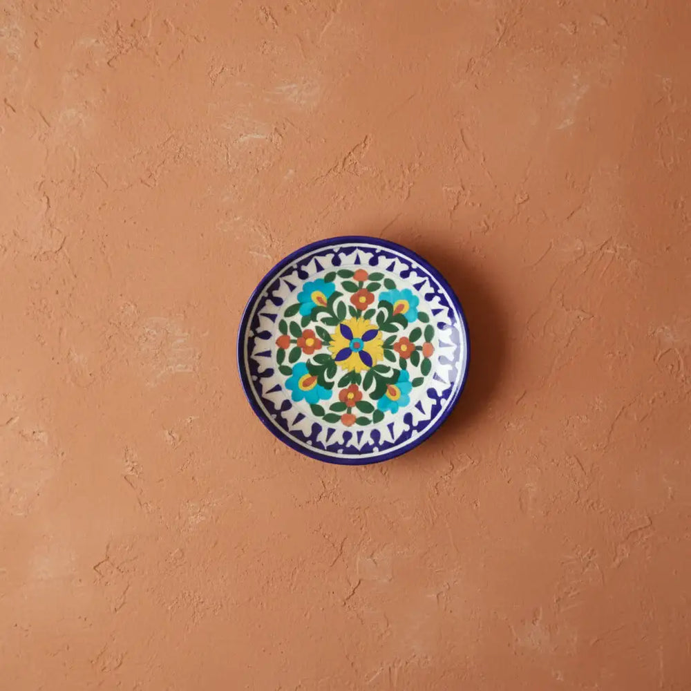 Hand-Painted Mandala Floral Wall Plate Pottery