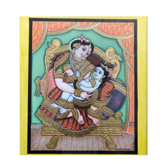 Mysore Yashodha With Krishna Painting | 22KT Gold Leaf
