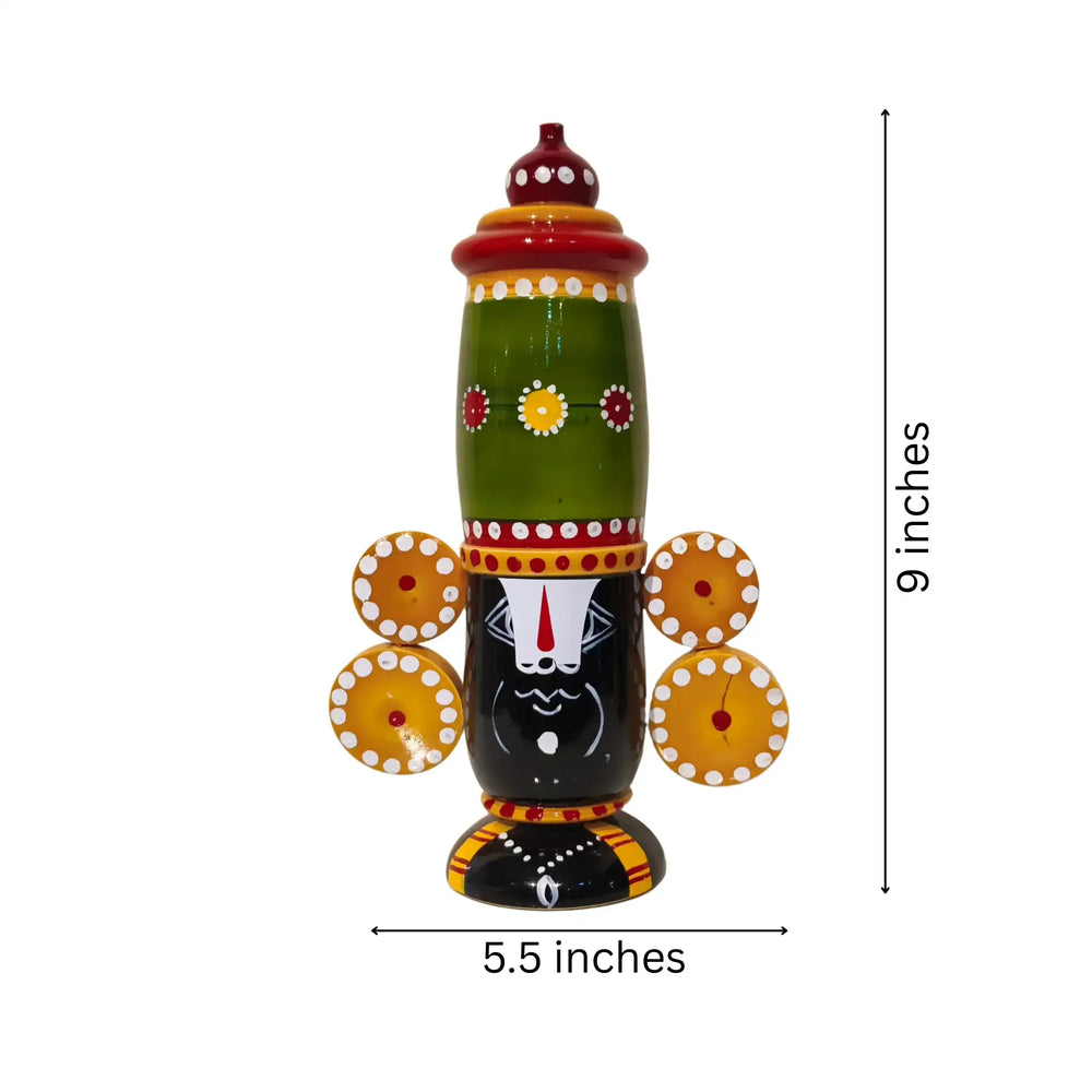 Authentic Turned Wood Etikoppaka Venkateswara Decorative Piece Etikoppaka Lacquerware