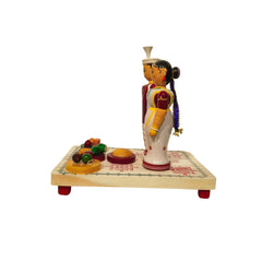 Etikoppaka Wedding Couple with Ritual Set Etikoppaka Lacquerware