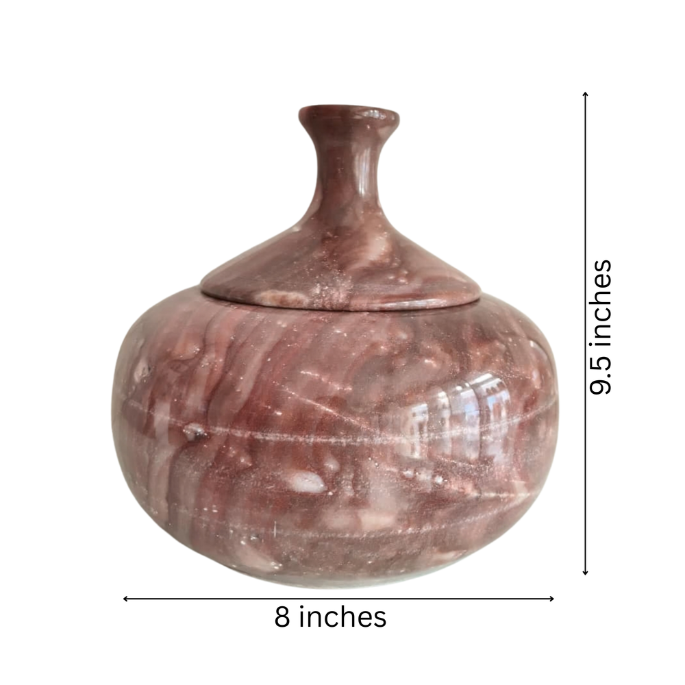 Marble Decorative Storage Jar with Lid – Luxury Stone Pot for Home Décor Marble