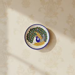 Hand-Painted Indian Peacock Wall Decor Plate