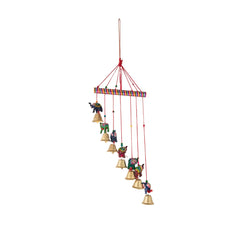Hand-Painted Elephant and Golden Bell Wind Chime / Wall Hanging wall decor