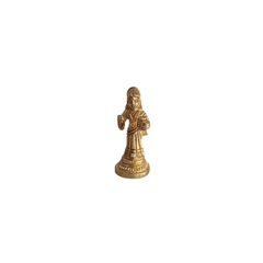 Miniature Golden Brass Goddess Annapoorna Idol - Dispenser of Nourishment