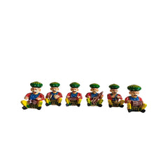 Hand-Painted Rajasthani Musician Ensemble Miniature Set Wooden Decorative