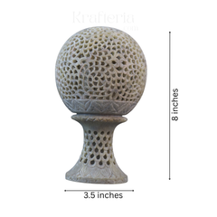Globe with Intricate Taj Mahal Jali Carving – Heritage Indian Handicraft