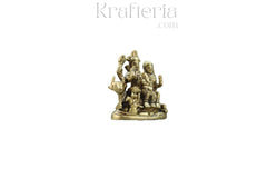 Brass Shiva, Parvati & Ganesha Seated on Nandi Bull Brass Ware
