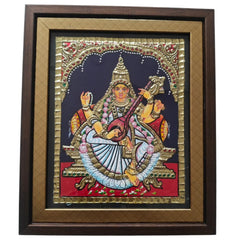 Beautiful Saraswathi Devi Thanjavur Painting – Timeless Indian Craft