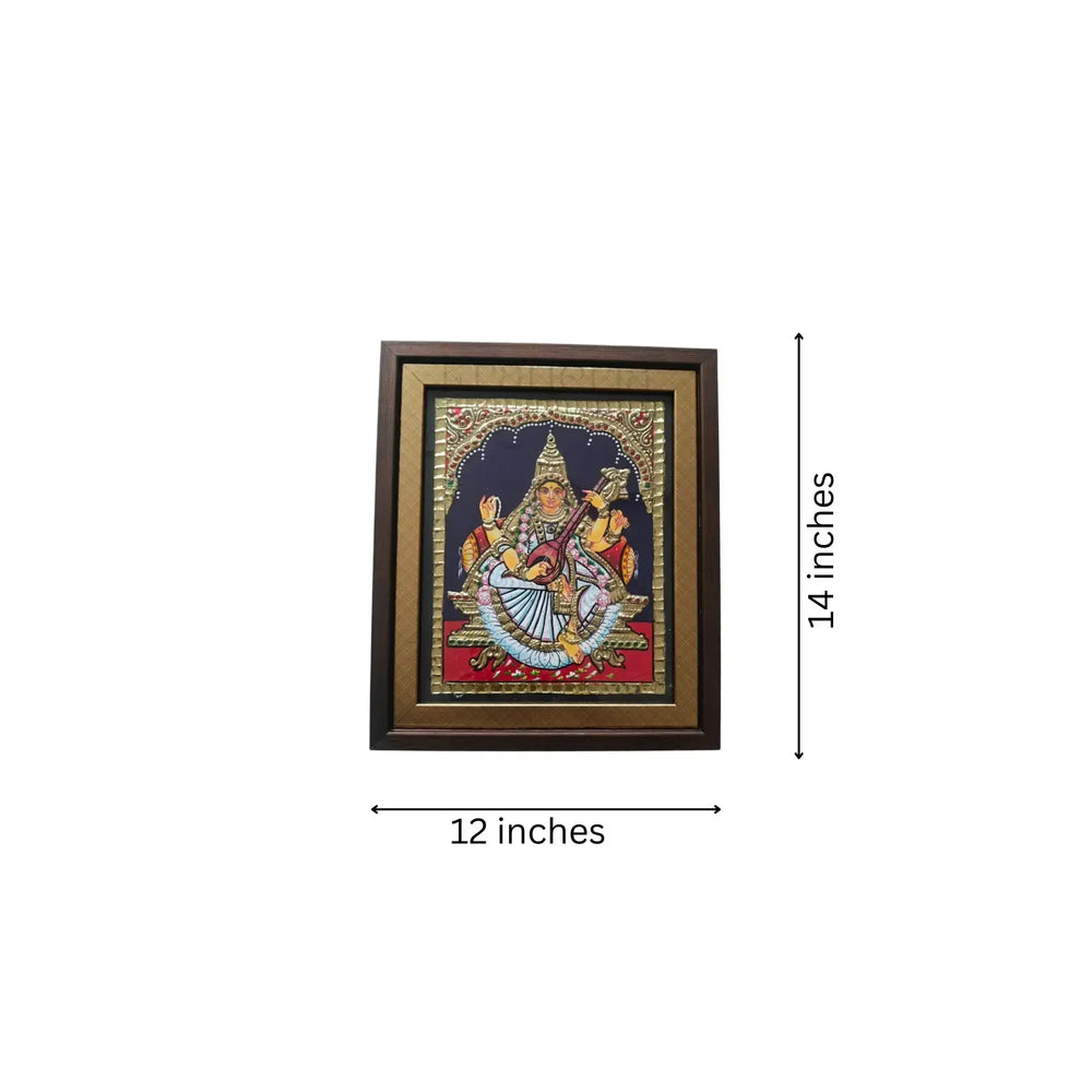 Beautiful Saraswathi Devi Thanjavur Painting – Timeless Indian Craft Paintings