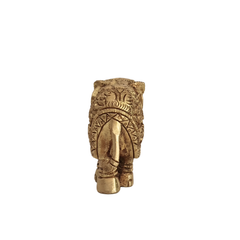 Brass Elephant Figurine with Raised Trunk – Symbol of Good Luck and Strength