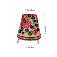 Traditional Handcrafted Pink Lotus Leather Lamp | Bed Lamp Leather Paintings