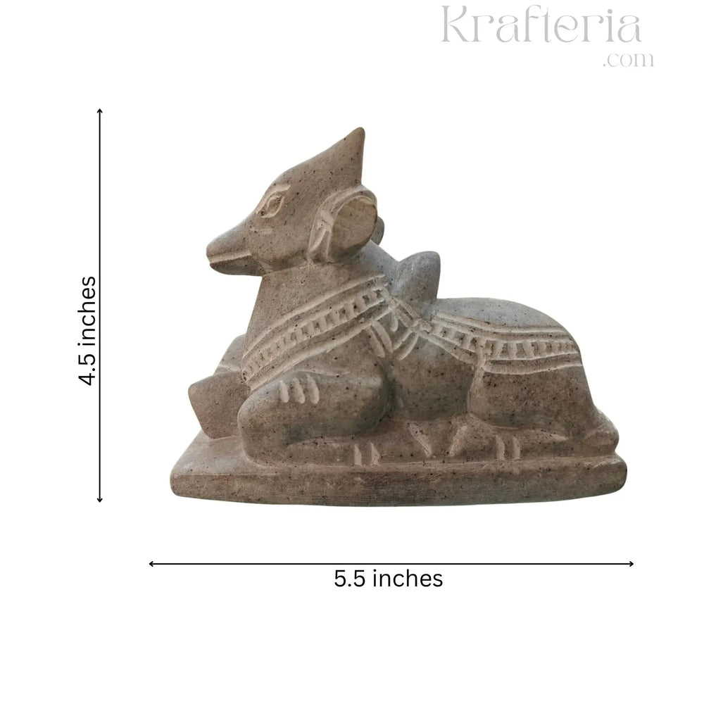 Nandi Idol in Soft Stone – Traditional Temple Decor belur shanker