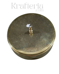 Pure Brass Spice Container for Kitchen – Vintage Indian Masala Dabba Brass Ware