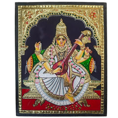 Beautiful Saraswathi Devi Thanjavur Painting – Timeless Indian Craft Paintings