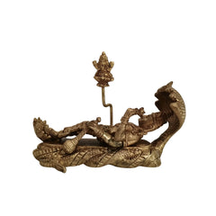 Divine Trinity Brass Idol – Vishnu, Maheshwara, and Brahma in Ananta Shayana Form Brass Ware