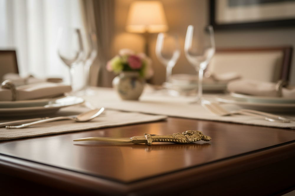 Brass Yali Decorative Dagger | Mythical Guardian Decor Knife Brass Ware