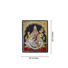 Beautiful Saraswathi Devi Thanjavur Painting – Timeless Indian Craft