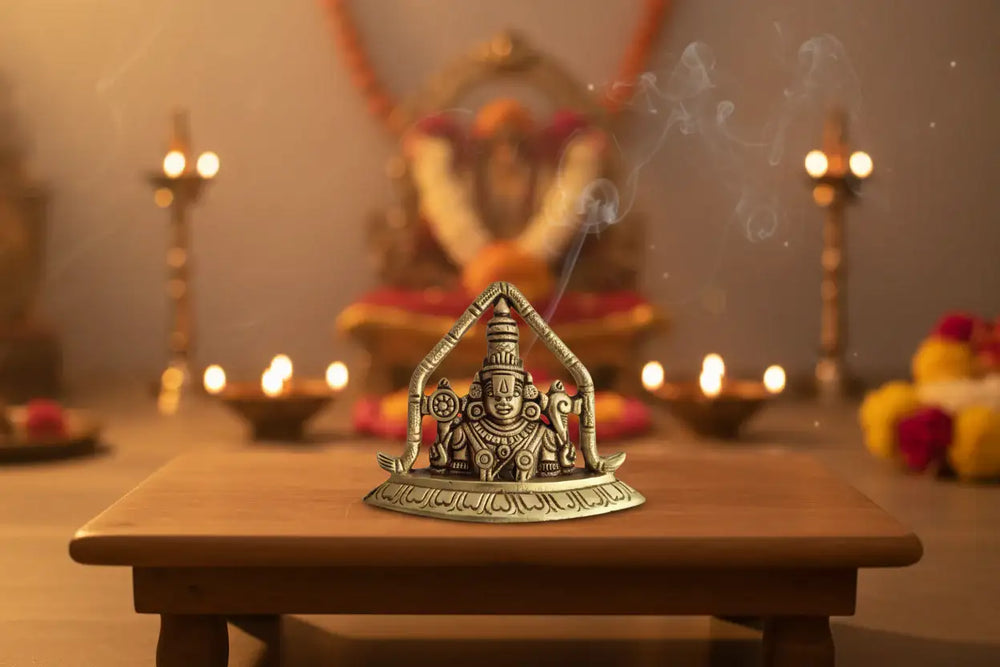 Brass Lord Venkateswara Idol for Home Temple & Pooja Décor Brass Ware
