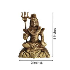 Exquisite Handcrafted Brass Idol of Lord Shiva in Meditation with Trishula Brass Ware