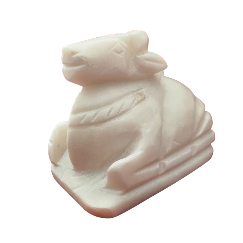 Marble Nandi Idol – Sacred Nandi Bull Statue for Pooja & Home Décor Marble