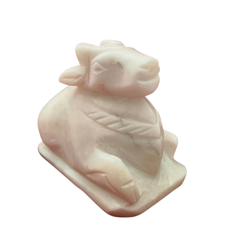 Marble Nandi Idol – Sacred Nandi Bull Statue for Pooja & Home Décor Marble