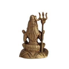 Exquisite Handcrafted Brass Idol of Lord Shiva in Meditation with Trishula