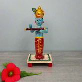 Vibrant Etikoppaka Lord Krishna Flute Player