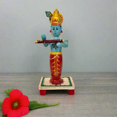Vibrant Etikoppaka Lord Krishna Flute Player Etikoppaka Lacquerware