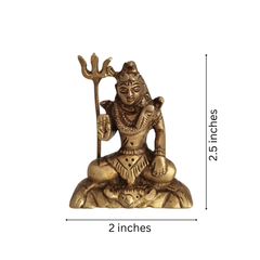Exquisite Handcrafted Brass Idol of Lord Shiva in Meditation with Trishula