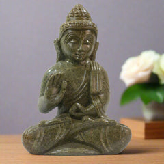 Peaceful Buddha Figurine – Soft Stone Decorative Idol