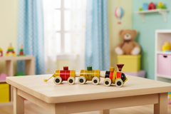 Classic handmade Channapatna wooden toy train