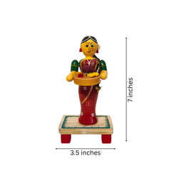 Woman with Offering Tray Etikoppaka Art Etikoppaka Lacquerware