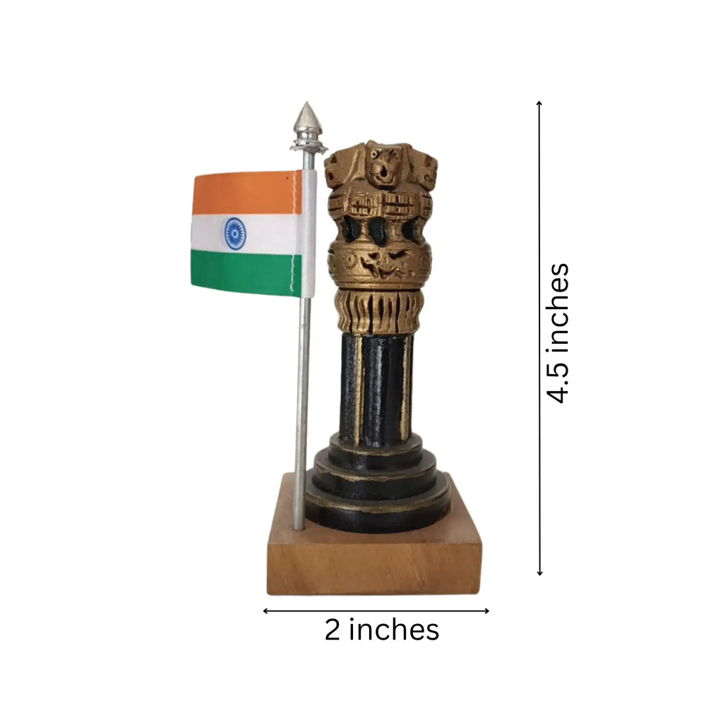 Handmade Wooden Police Flag Stand – Elegant Desk Accessory Wooden Decorative