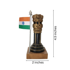 Handmade Wooden Police Flag Stand – Elegant Desk Accessory Wooden Decorative