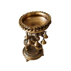 Brass Elephant Urli with Bells - Traditional Indian Decorative Bowl Brass Ware