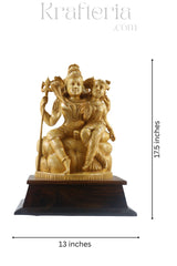 Divine Shiva & Parvati Statue – Traditional Handcarved Wooden Art