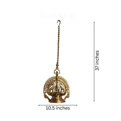 Hanging Bronze Deepam with Lakshmi Idol – Auspicious Temple Decor pooja accessories