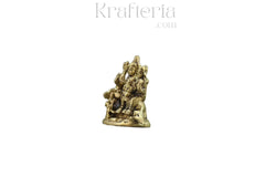 Brass Shiva, Parvati & Ganesha Seated on Nandi Bull Brass Ware