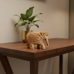 Hand-Carved Wooden Elephants – Artisan Decorative Sculptures